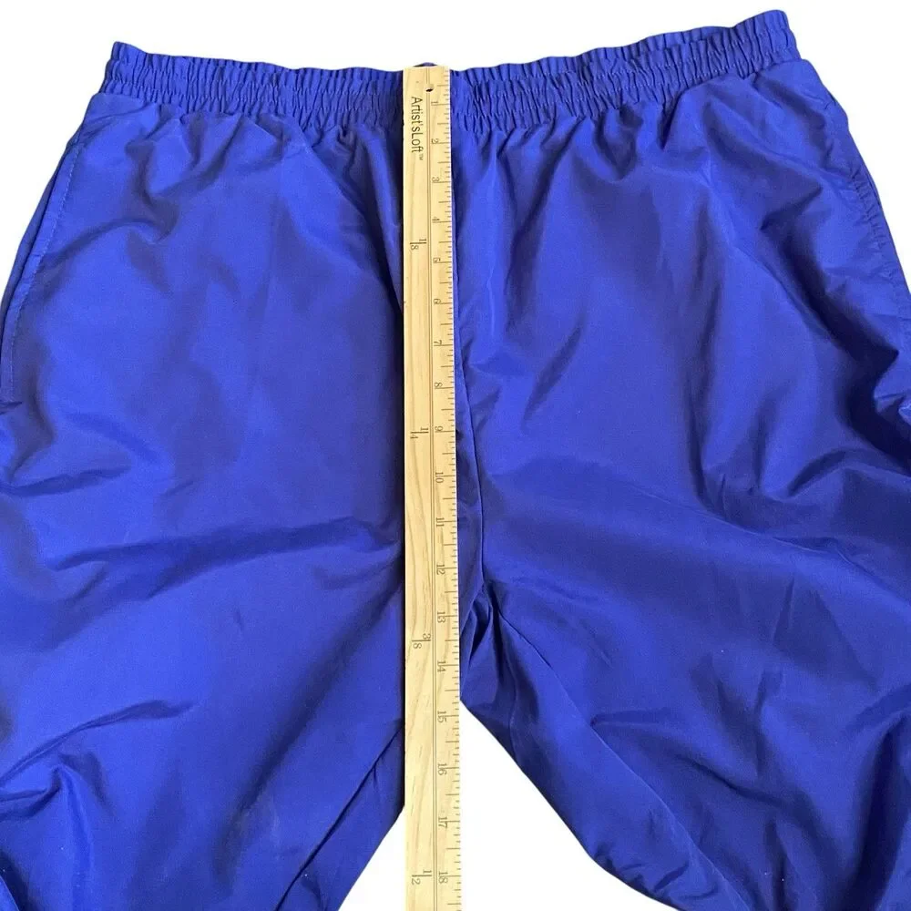 VTG Bill Blass Menswear Joggers Track Pants Lined Royal Blue Ankle Zippers Sz L